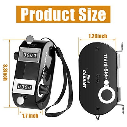 Flutesan 2 Pieces Black Dual Pitch Counter Tally Click Counter Score Tracker Digital Counter Umpire Baseball Pitch Counter Clicker Handheld Pocket Score Keeper to Avoid Violating League Rules