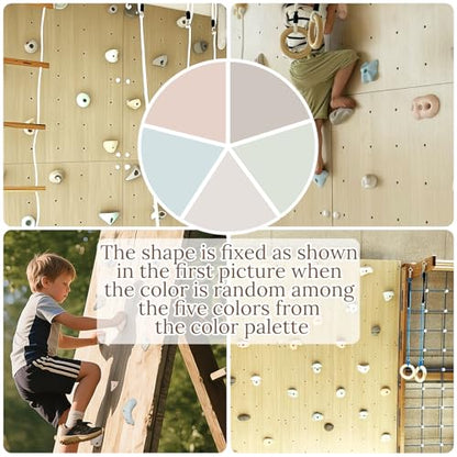 Premium Resin Rock Climbing Holds for All Ages, Large Training Rock Climbing Wall Grips Indoor/Outdoor, Rock-Like Texture Climbing Wall with Mounting Hardware - color: 30 Pcs