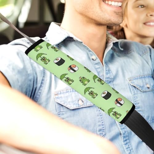 1 Pair Universal Fit Seat Belt Cover for Elderly Support, Most Cars, Frog Gifts Frogs Lovers Seat Belt Cushion, Neck and Shoulder Support - color: Pattern 1031
