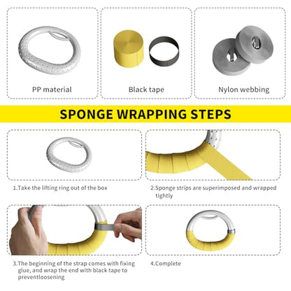 DONIUZ Gymnastic Rings, Both for Adults and Kids, Adjustable Strap Strength Home Exercise Gym Rings for Strength/Physical Training, Indoor Gym Anti -Slip Surface Design Rings