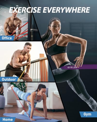 Dapofajo Resistance Bands for Working Out: Silicone 5-Level Exercise Bands, 3X Tear-Resistant, Pull Up Assistance - Physical Therapy & Strength Training for Men & Women