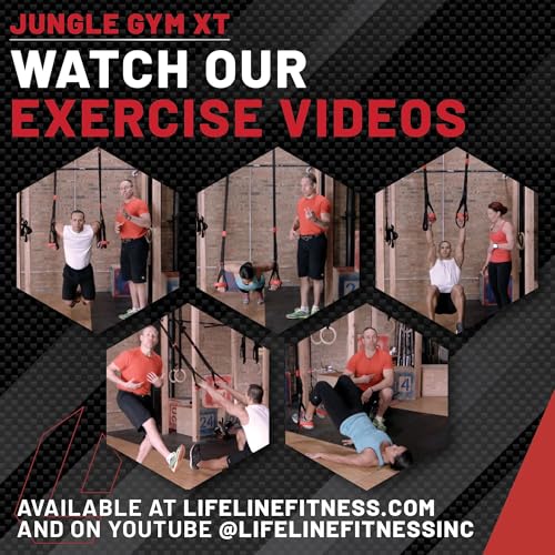 Lifeline Jungle Gym XT Body Weight Suspension Trainer System – Patented Split Anchor, Full-Body Workout, Lightweight Home Suspension Training Kit for Home Gym, Workout Equipment - size: One Size