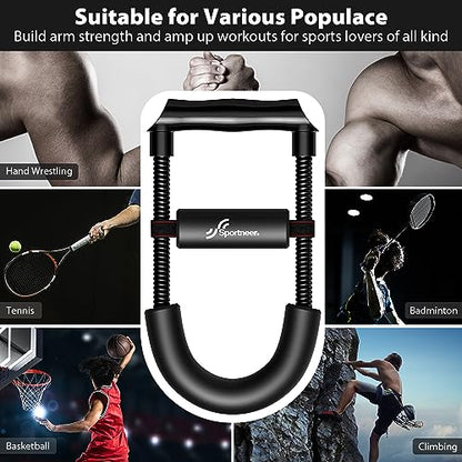Sportneer Forearm Strengthener Wrist Exerciser with Adjustable Tension | Improving Strength Forearm Wrist- Hand Developer Arm Grip Workout Strength Trainer Home Gym Workout for Starter and Pro - style: Tension: 5kg/11 lbs - Length: 11.4"