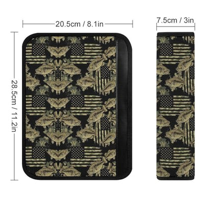 Soft Padded Car Seat Belt Pad for Elderly Support, Stroller Pushchair High Chair, 2 Pack Fish Camo Flag Shoulder Harness Cover Anti-Slip Pad - color: Pattern 527