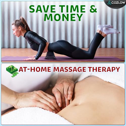 COZLOW Psoas Release Massage Tool for Back & Hip Flexor Muscle Pain Relief | Cozlow Psoas trigger point massager, back stretcher for deep tissue myofascial release, anti-slip base, detailed instructions - color: Black - Style a