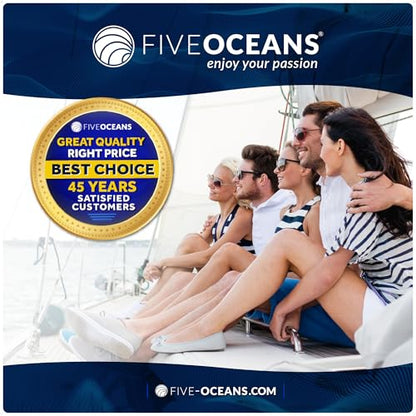 Five Oceans 12-Inch Anchor Safety Straps, Heavy Duty 7x19 PVC Coated Stainless Steel 6mm Wire Rope, Includes 5/16-Inch Carabiner Snap Hook and 5/16-Inch U-Bolt - FO4560