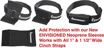 Premium Cinch Straps with Stainless Steel Metal Ring (Buckle), Reusable Durable Hook and Loop, Multipurpose Securing Straps 6 Pack - 1.5" x 40" - size: 1.5" x 40"