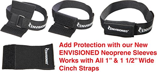 Premium Cinch Straps 2" x 20" with Stainless Steel Metal Ring (Buckle), Reusable Durable Hook and Loop, Multipurpose Securing Straps - 6 Pack Plus 2 Bonus 3/4" x 8" Straps - size: 2" x 20"