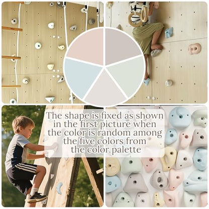 Premium Resin Rock Climbing Holds for All Ages, Large Training Rock Climbing Wall Grips Indoor/Outdoor, Rock-Like Texture Climbing Wall with Mounting Hardware - color: 10 Pcs