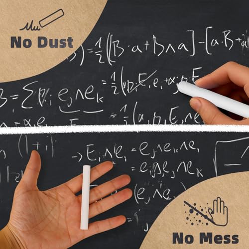 Dustless White Chalk 100PCS, Non-Toxic Classroom Chalks for Teachers & Students, School Chalkboard Supplies - color: white, style: 0.39''(FineLine)