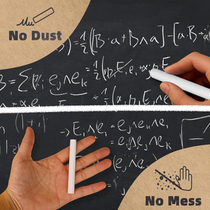 Dustless White Chalk 100PCS, Non-Toxic Classroom Chalks for Teachers & Students, School Chalkboard Supplies - color: white, style: 0.39''(FineLine)