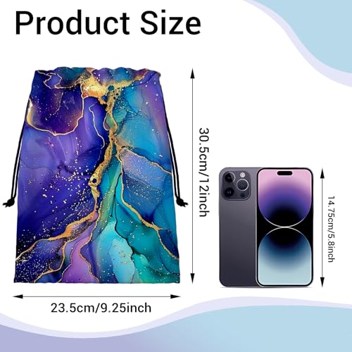 Purple Marble Drawstring Gym Bag Adjustable Gymnastics Storage Pouch for Gymnasts Holding - color: Marble-purple