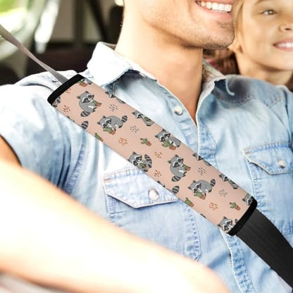 1 Pair Universal Soft and Comfortable Seat Belt Shoulder Pad for Kids, Stroller Pushchair High Chair, Cute Cartoon Raccoons Shoulder Protector, Anti-Slip Pad - color: Pattern 324