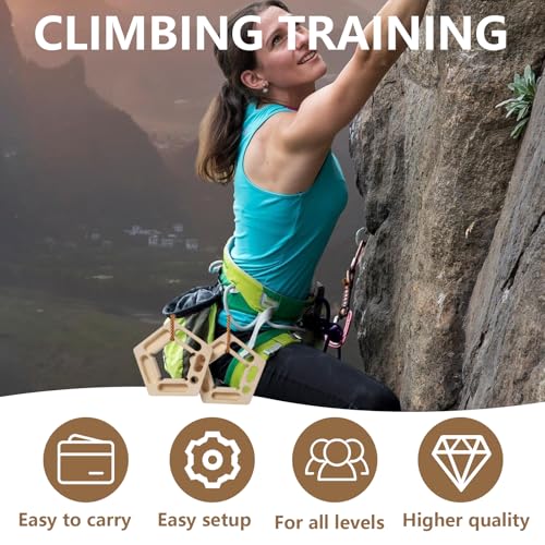 Climbing Hangboard for Rock Climbing Training – Wooden Fingerboard with Multi-Grip Design – Strengthen Fingers & Grip – Easy Mount for Home & Gym - color: Brown 3