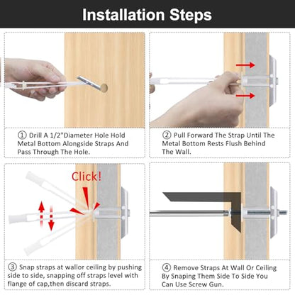 Drywall Anchor with Included Bolts for 3/16”-24, Heavy Duty Hollow Drywall Anchors for TV Mounting Kit, Stainless Steel Hollow Wall Anchors Holds up to 240 lbs Each in 1/2-in Drywall-10 Pack - size: 3/16"-24：Pack of 10