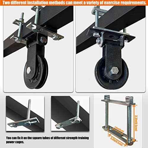 Power Rack Pulley Attachment, LAT Pulldown Machine - Cable & Weight Dual Pulley System for Home Gym Strength Training, Power Racks - color: Style 3