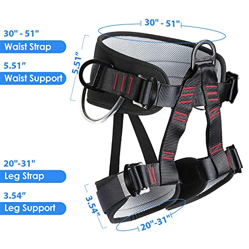 Climbing belts, Thicken Professional Safety Belt for Caving Rock Climbing Fire Rescuing Rappelling Tree and Outdoor Adventure Activities