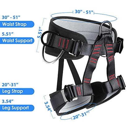 Climbing belts, Thicken Professional Safety Belt for Caving Rock Climbing Fire Rescuing Rappelling Tree and Outdoor Adventure Activities
