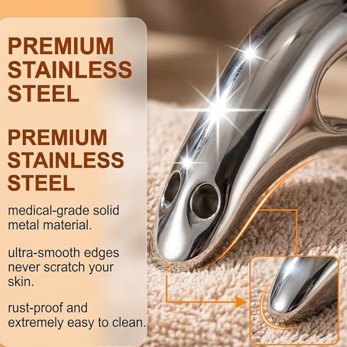 Trigger Point Massage Tool,Stainless Steel Muscle Scraper Tool,Gua Sha,Fascia Blaster for Body Pain Relief,Items Thumb Saver Acupressure Tool,Fascia Release Tools for Full Body Pain Relief