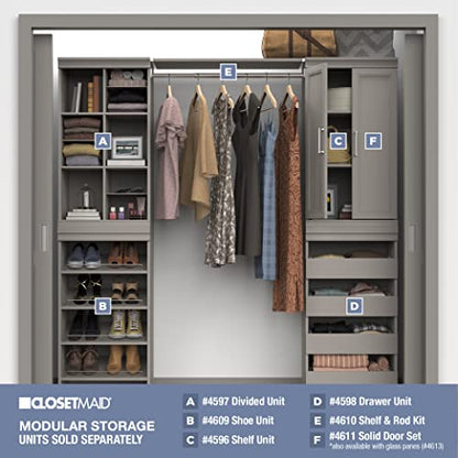 ClosetMaid Modular Storage Shelf Unit with Angled Shoe Shelves, Taupe - color: Taupe