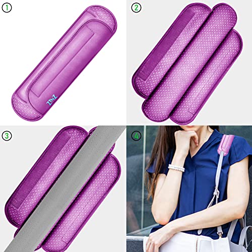 ZINZ Universal Shoulder Pad with Ultra Thick Cushion for Bag Luggage Bag Crossbody, Plus Long & Anti-Slip & Breathable,Purple - color: Purple