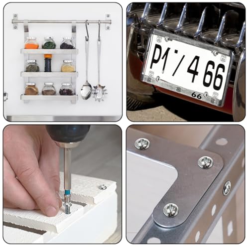 100 Pcs Expansion Screw Petal Nut, M4 M5 M6 M8 Hollow Wall Anchors Nuts Kit with Screws, Steel Drywall Anchors Jack Nuts for Sheet Metal, Gypsum Board, Thin Panels & DIY Projects