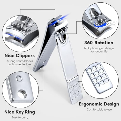 Yougai Manicure Set 18 Pieces Professional Nail Clippers Pedicure Kit Men Women, Stainless Steel Fingernail Toenail Cutters, Nail Care Grooming Tools with Leather Travel Case - color: Black