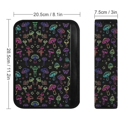 2 Pack Breathable Car Seat Straps Shoulder Pads for Adults and Children, All Vehicles, Halloween Mushroom Neon Harness Pads Strap, Pressure Relief - color: Pattern 1271