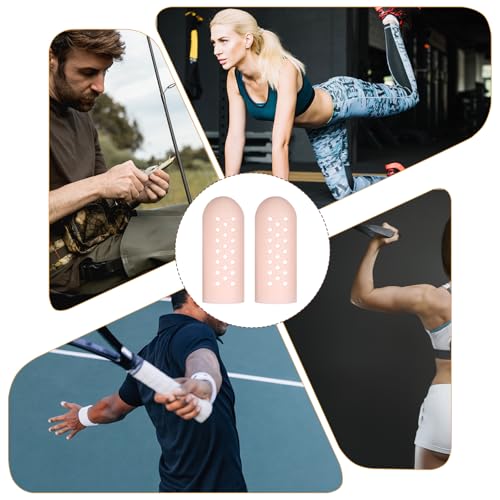 12 Pcs Gel Finger Cots with Air Holes, Breathable Silicone Finger Protectors Fingers Gloves Covers Bandages Thumb Nail Tips Protector Caps for Wound Healing Cracking Arthritis Toe Fingers Pain Relief