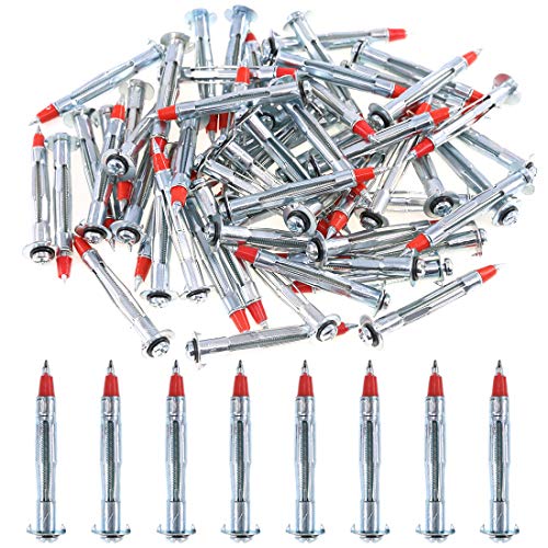 Glarks 60Pcs Heavy Duty 1/8 inch 59MM Zinc Plated Steel Molly Bolt Drive Hollow Drive Wall Anchor Screws Set (1/8SLDx59MM) - size: 1/8SLDx59mm