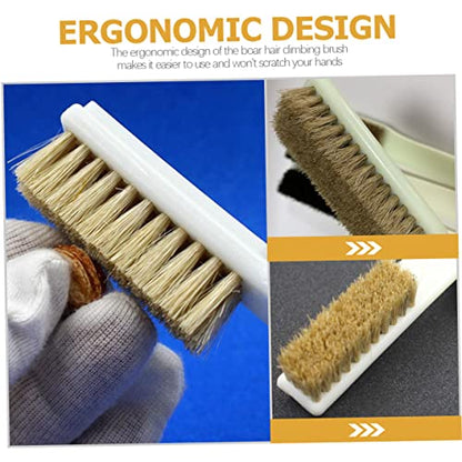 Homoyoyo 2pcs Bouldering Brush Sturdy Boar Hair for Rock Cleaning Scrubbing Tool for Outdoor Climbing and Bouldering Activities