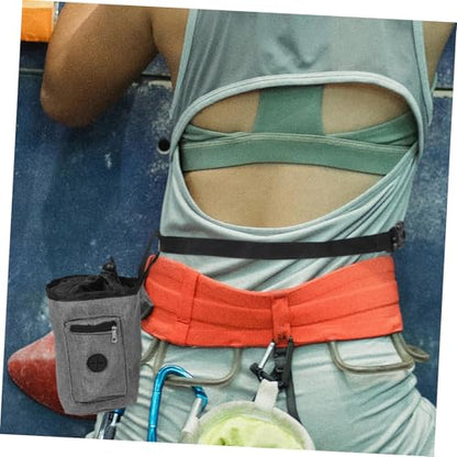 VICASKY Gray Bouldering Chalk Bag with Waist Belt Non Slip Climbing Chalk Bucket for Rock Climbing Hiking Gym Workouts for Weightlifting and Gymnastics