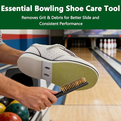 2Pcs Bowling Shoe Brush Accessories Kit Essential Bowling Supplies and Equipment for Men and Women Helps Improve Shoe Slide Protects Soles Remove