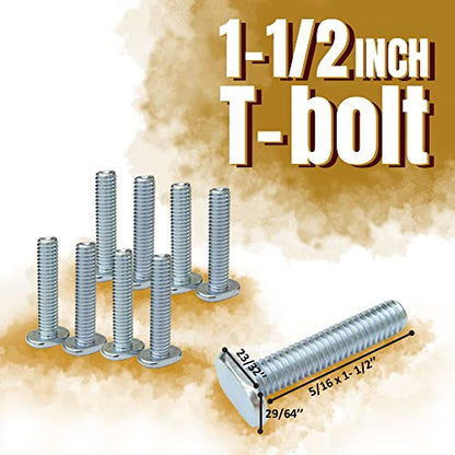 O'SKOOL T-Track Knob Kit with Threaded Through 5/16-18 Knobs, T-Bolts and Washers for Woodworking Jigs and Fixtures – 10 Pack, HW05 - style: 5/16"-18 Knob Kit