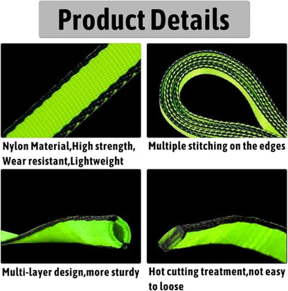 KIKIGOAL 18MM Nylon Climbing Sling Runner 23KN CE2008/EN566 Rock Climbing Webbing Straps for Outdoor Climbing, Rappelling, Swing, Yoga Hammock etc - size: 120 cm (48 inches), style: 2PCS GREEN