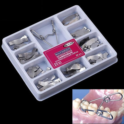 1.330 Dental Matrix Bands Soft Metal Sectional Contoured Matrices Kit | Stainless Steel, Sectional Contoured Metal, With Ledges, Assorted Sizes, Soft Metal - style: No1.330