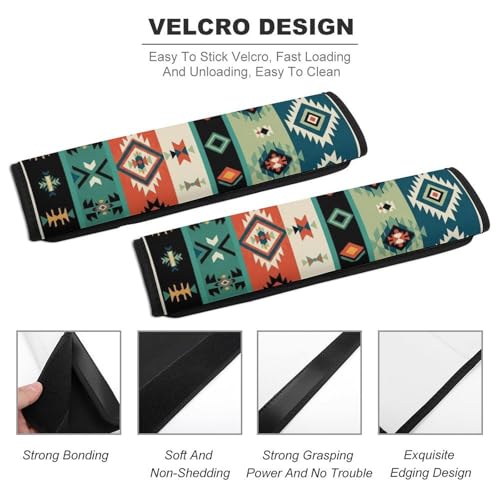 2 Pack Breathable Car Seat Belt Pad for Child, Stroller Pushchair High Chair, Southwest Native American Western Aztec Rustic Neck Strap Covers, Neck and Shoulder Support - color: Pattern 633