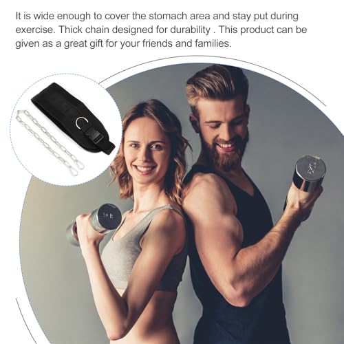 Weighted Dip Belt with Galvanized Chain for Pull-ups and Dips Knitted Tape Support for Back Comfort Muscle Strengthening Resistance Equipment for Weight Training and Fitness