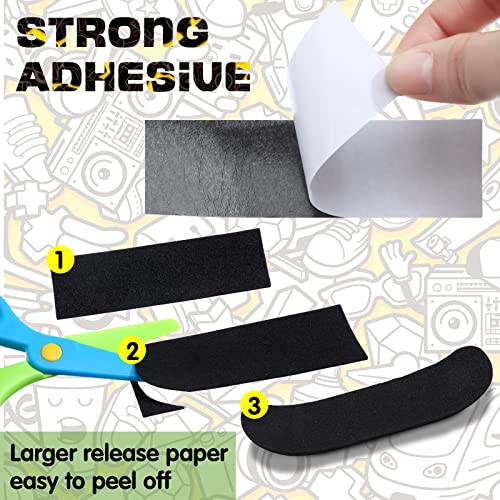Tinlade 100 Pcs Fingerboard Grip Tape, 110x36mm No-Slip Foam Grip Tape for Finger Skateboards, Fingerboard Accessories for Finger Board Deck, Black