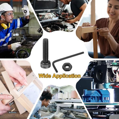 uxcell 30Pcs Hex Socket Head Cap Screws Bolts with Nuts, M2.5x10mm 304 Stainless Steel Socket Drive Machine Screws Bolts with Hex Wrench, Full Threaded, Black - size: M2.5x10mm