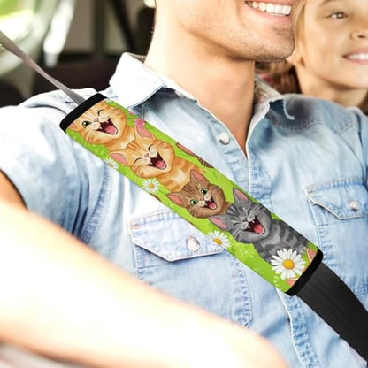 2 Pack Universal Fit Car Seat Belt Pad for Adult Use, All Vehicles, Funny Cats Seat Belt Covers Cushion, Anti-Slip Pad - color: Pattern 800