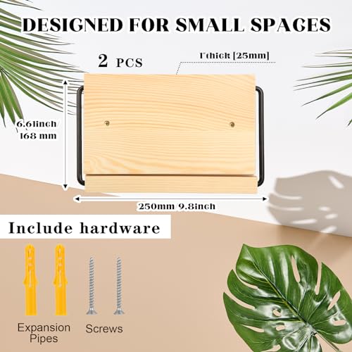 Mifoci 2 Pcs Wall Mounted Shoe Rack Organizer Wooden Modern Compact Wall Space Saving Shoe Holder Storage for Sneaker Footwear Slipper Boots Entryway Narrow Spaces Hallway(9.84'' Long) - size: 9.84'' Long