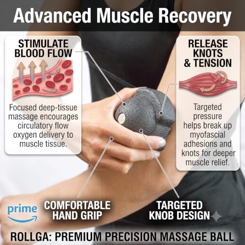 Rollga ACTIVATOR - Massage Ball for Myofascial Release & Trigger Points | Patented Design Relieves Headaches, Neck Tension, & Plantar Fasciitis Through Deep Tissue Trigger Point Release