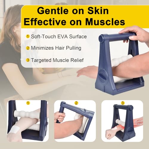 Forearm Massager, Foam Arm& Hand Roller with 3-Level Pressure Options, Ideal Wrist Massager for Carpal Tunnel, Tennis Elbow Relief, Hand Elbow Pain& Muscle Knots