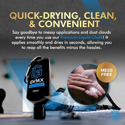 50ML/100ML/400ML Superior Grip Premium Liquid Chalk. Long Lasting Mess-Free Gym Chalk for Weightlifting, Gymnastics, Climbing. Fast Drying Refillable Gym Accessories. Package May Vary. - style: 100ML - 1 Pack