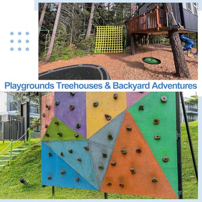 PATIKIL Rock Climbing Holds, Climbing Rock Wall Grips Play Set - color: Blue, size: A-Large