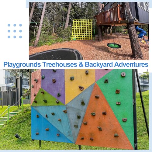 PATIKIL Rock Climbing Holds, Climbing Rock Wall Grips Play Set - color: Blue, size: B-Large