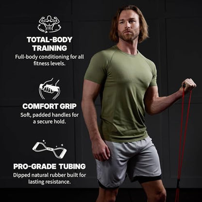 SPRI Ultra Toner Figure 8 Resistance Band with Padded Handles Great for Stretch, Exercise, Fitness Training, Yoga, Resistance Weights, Therapy, Gym or Home Workout Equipment. - size: Heavy, style: Heavy