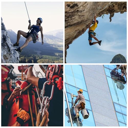 YAPJEB Zipline Pulley, 30kN 6700LBS Cable Kit, Heavy Duty Aluminum Alloy for Rescue Climbing, Mountaineering, Hauling (Black) - color: 30 kN - Black