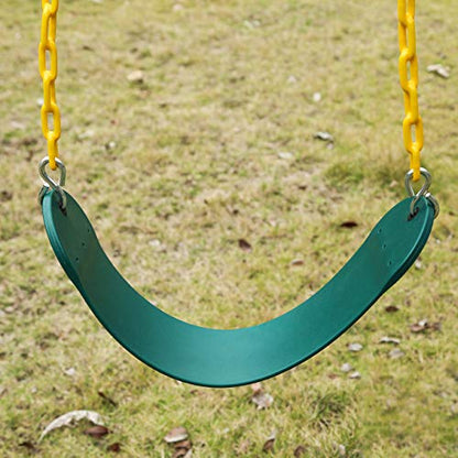 Sunnyglade 2PCS Swings Seats Heavy Duty with 66" Chain, Playground Swing Set Accessories Replacement with Snap Hooks, Support 250lb (2, Green) - color: Green